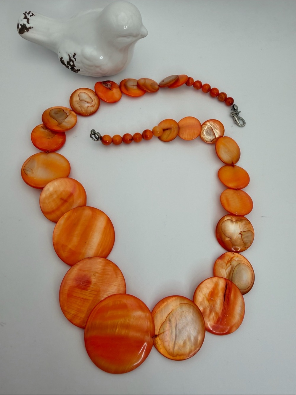Orange Shell Disc Necklace - Women Jewelry